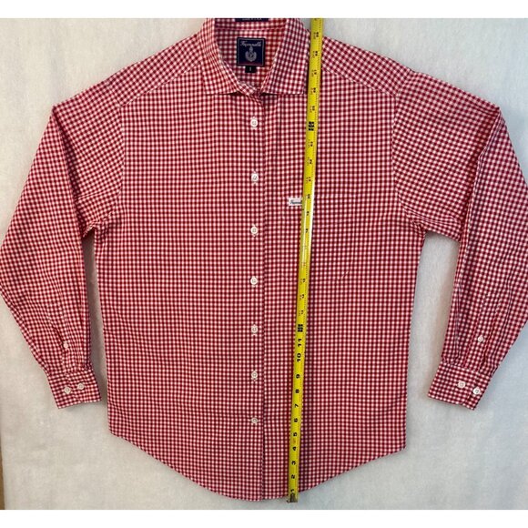 Facconable Mens Red Gingham Button Down Shirt Classic Quality Cotton Made in USA - Picture 9 of 11